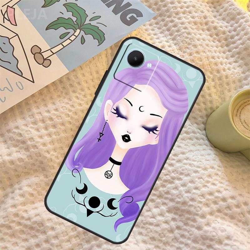 

Girly Pastel Witch Goth Case For Realme GT6 GT7 Pro C67 C65 C63 C61 C55 C53 C51 C35 C71 C75 11 12 13 14 15 Pro Plus Realme C63 4G