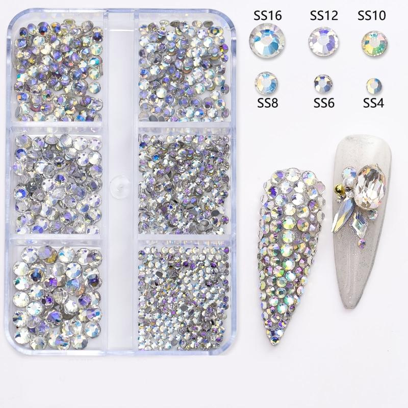 DIY Crystal Rhinestones Nail Decorations AB-Flatback Nail Art Gems Shiny Jewels 1