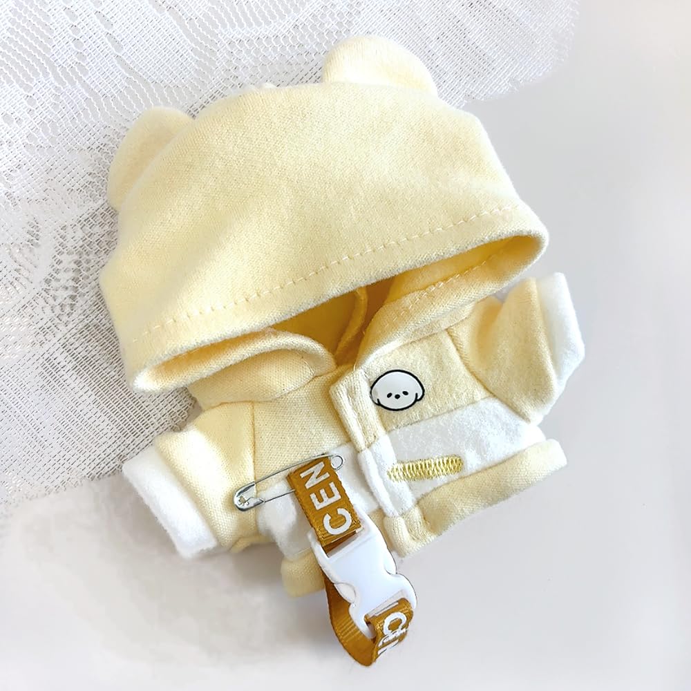 Tier-Kapuzenpullover für 10cm Hund, Gelb, Plüschkleidung, Kigurumi-Zubehör, Otaku-Aktivitäten, Puppen-Maskottchen, K-Pop-Puppen-Kostüm [Gebraucht]