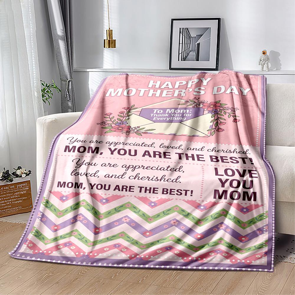 Mother's Day Greeting Blanket Suitable for sofas,travel, living rooms also a good gift for friends and family Suitable for all seasons.