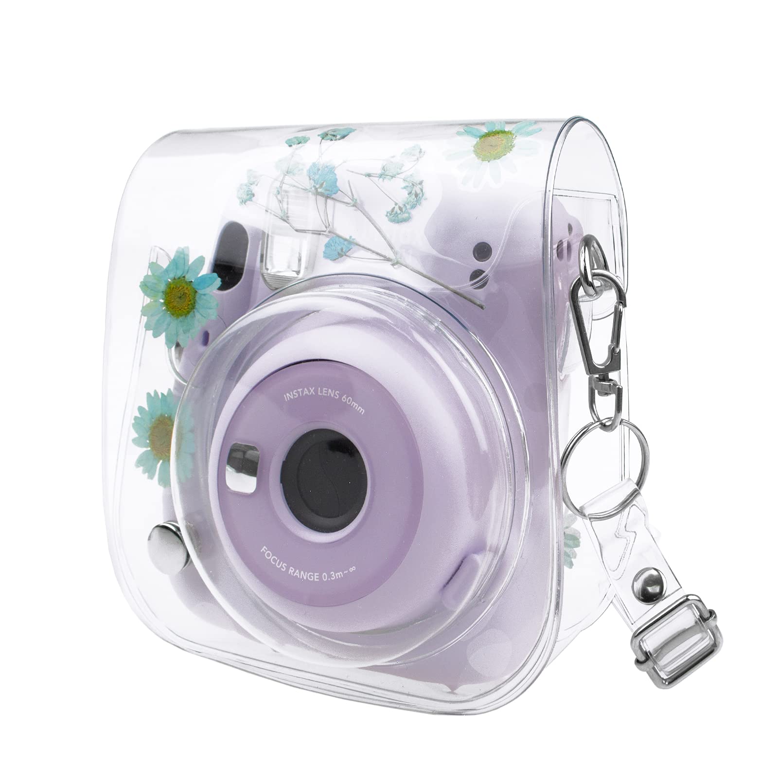 

HIYQIN Чохол для камери FUJIFILM instax mini Мила сумка для камери з плечовим ременем ПВХ Чохол у вигляді повної зірки, 12/11/9/8+/8 (синій) синій