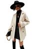 European & American Women's Woolen Long Sleeve Lapel Overcoat