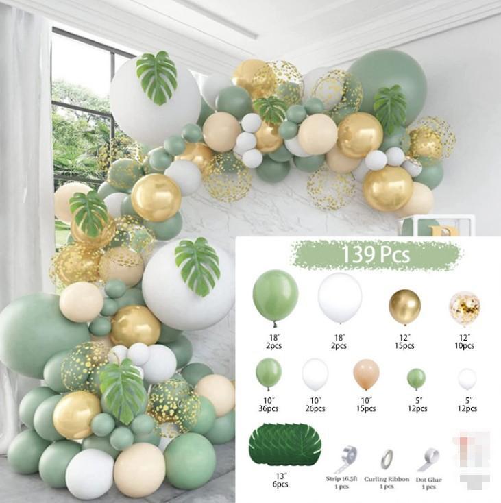 Green Jungle Series Balloon Birthday Party Arch Balloon Set Decoration Balloon Chain