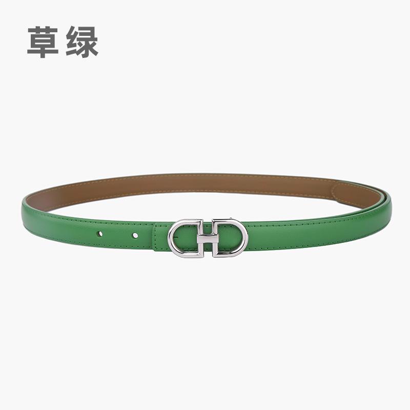 Leather Women'S Belt Simple Double Ring Belt With Jeans Casual Pants Belt Women'S Model