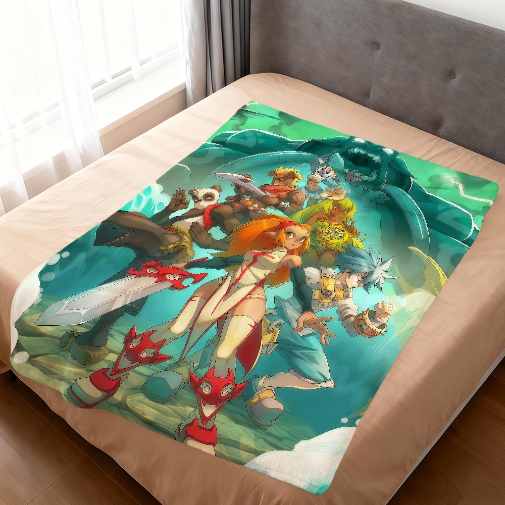 Game Cute Funny Art Cool W-Wakfu Blanket Warm Soft Plush Blanket Sofa Living Room Nap Home Bedroom Travel Gift Flannel Pet Hogar