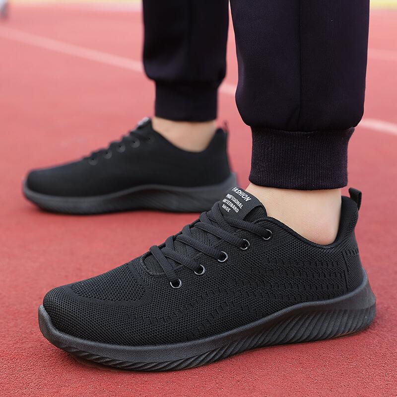 Sneakers spring and summer new mesh breathable running shoes lightweight fly-woven shoes trendy shoes running shoes black
