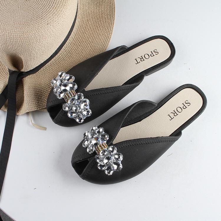 Yuzhihao Women s Summer Two-Tone Closed-Toe Buckle Flat Sandals Size 39