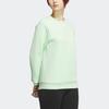 Adidas Solid Color Logo Round Neck Long Sleeve Sweatshirt Women sweatshirt Green JE8613