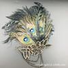 Halloween Peacock Feather Hair Clip With Rhinestones Tassel Headband Women Costume Party Wedding Photoshoot 1920s Flapper