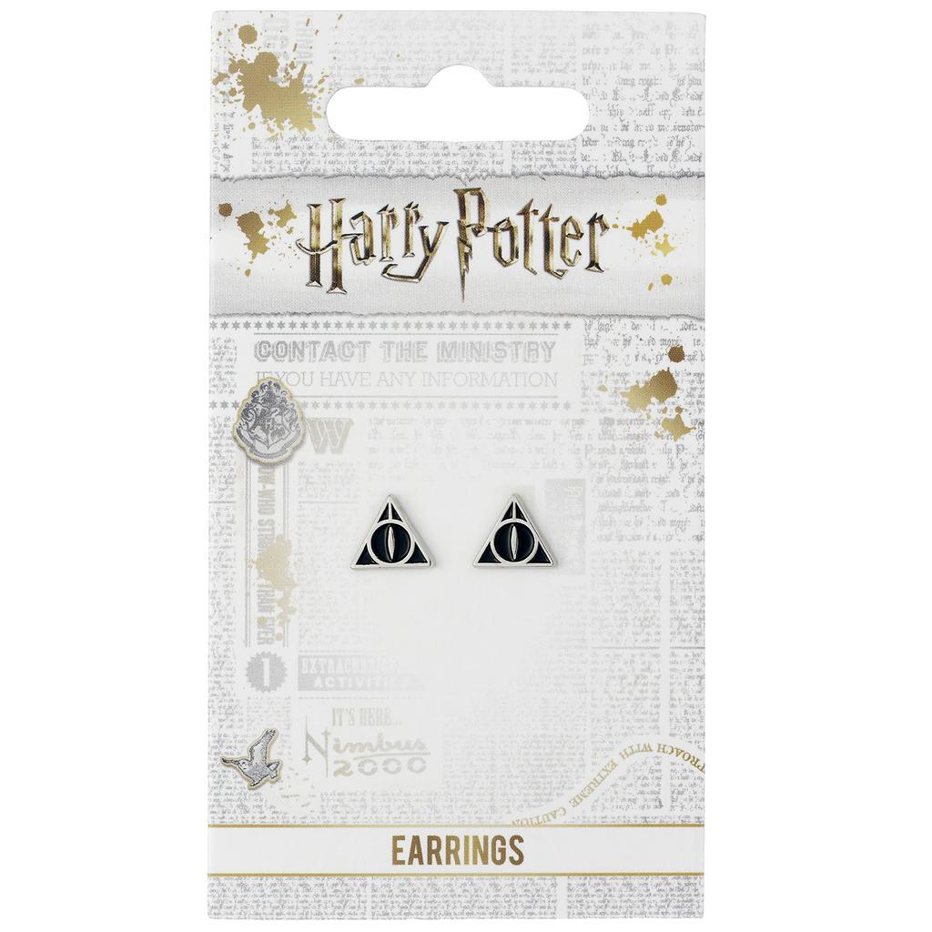 Harry Potter Deathly Hallows Black Stud Earrings
