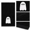Bathroom Towel Accent Set, Black and White Ghostly Design Hand Towels in Two Piece Soft Polyester Pair for Guest Bath Use, Daily Drying, and Halloween