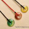 Adjustable Jade Pendant Necklace with Buckle for Men and Women - Red Rope