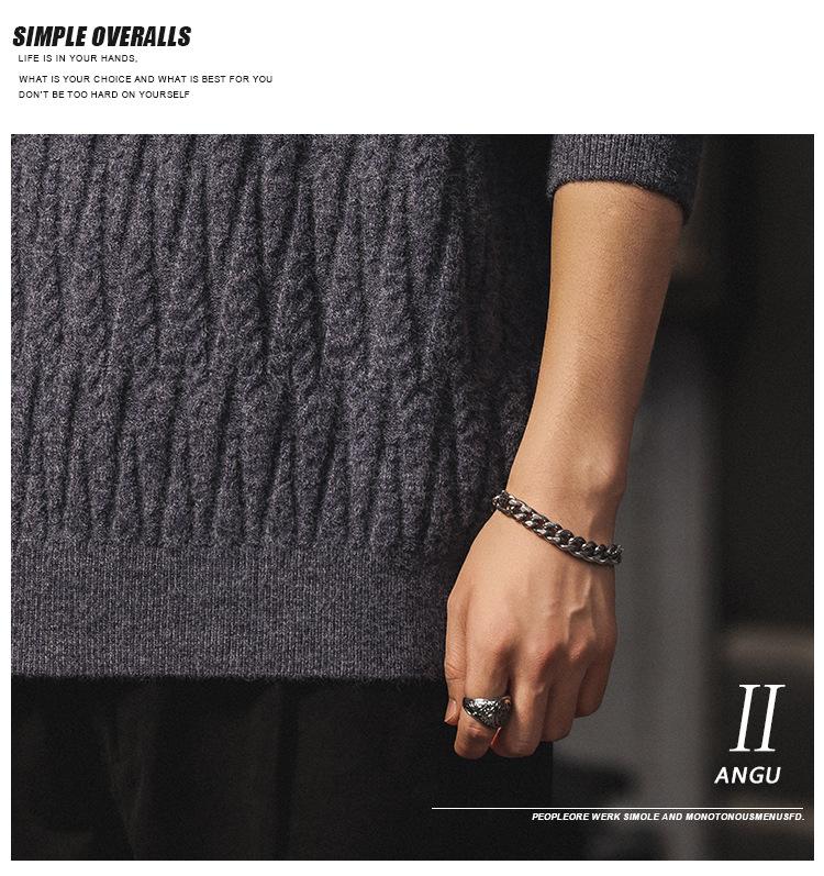 Men's Heavyweight Winter Cable Knit Pullover Sweater - Thick, Warm, Versatile Round Neck Knitwear