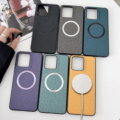 Magsafe Magnetic Plain Leather Case For Moto G G Power Motorola G Stylus G Play Cloth Wireless Charging Cover