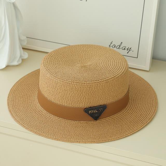 Triangular standard straw hat women's elegant flat hat vacation visor simple versatile casual top hat