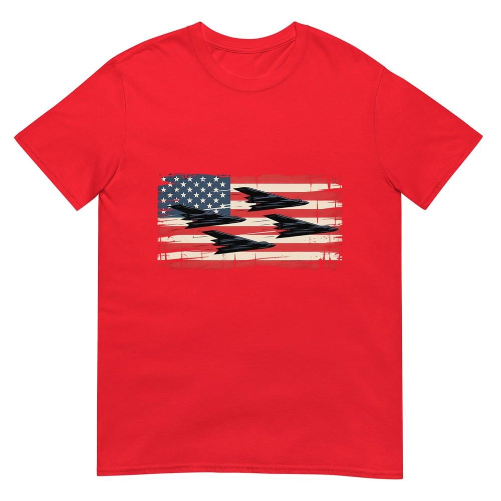 Patriotic Usa B2 Stealth Bombers American Flag 4th Of July TShirt S