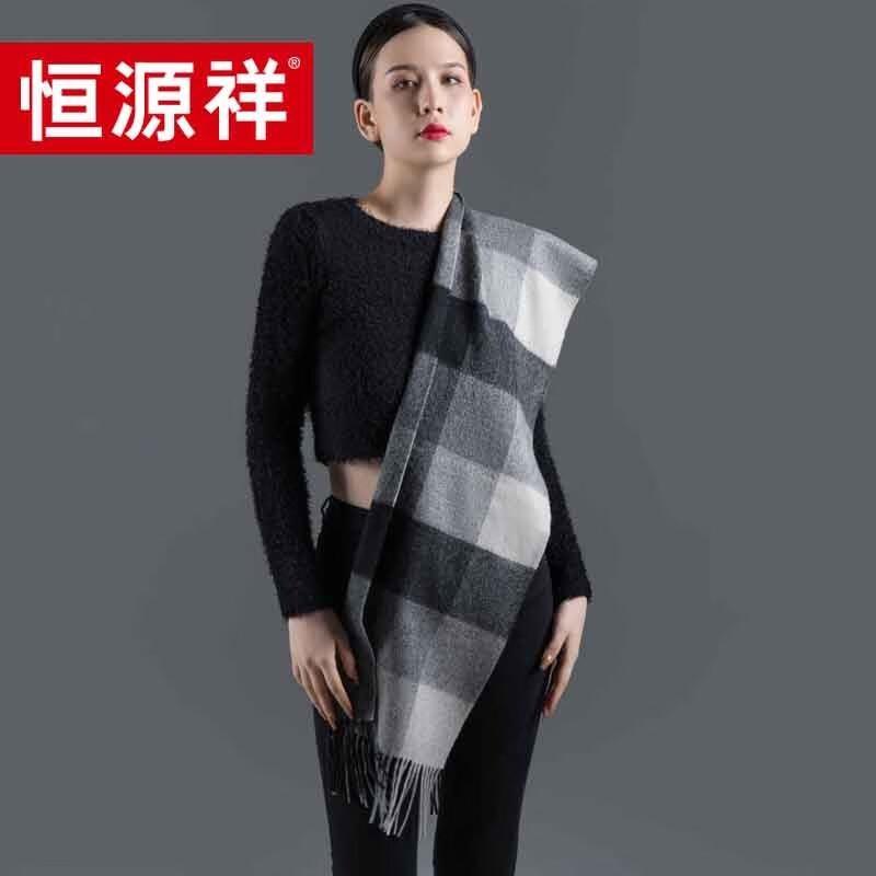Hengyuanxiang Plaid Wool Scarf