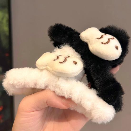 Women Hair Claw Soft Plush Fish Shape Hair Clip Large Size Back Head Hair Clip Winter Hair Accessory