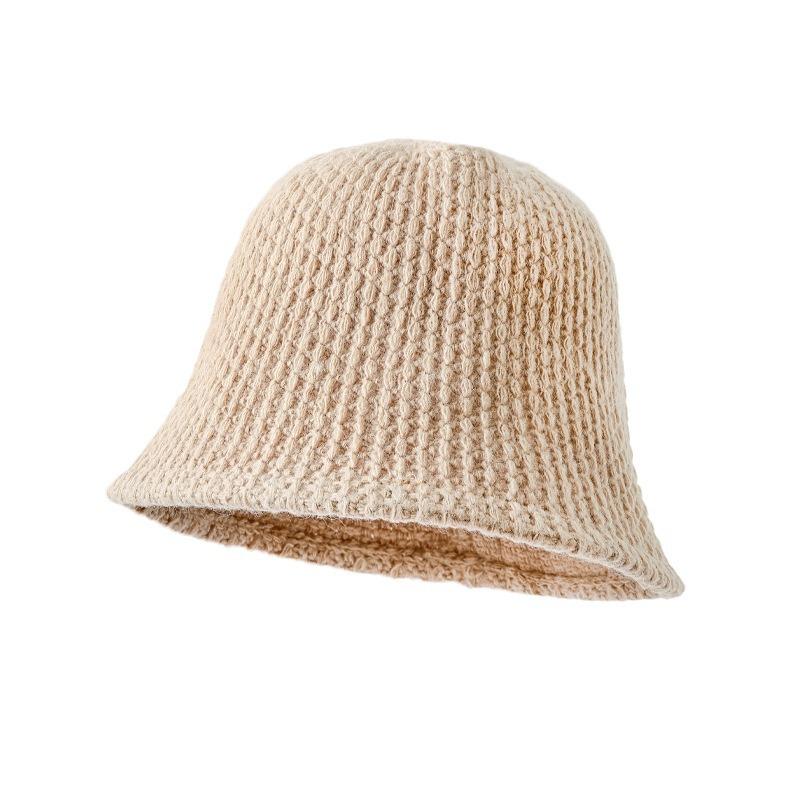 Thermal Hat Children'S Japanese Simple Knitted Bucket Hat Solid Color Versatile Washbasin Hat New