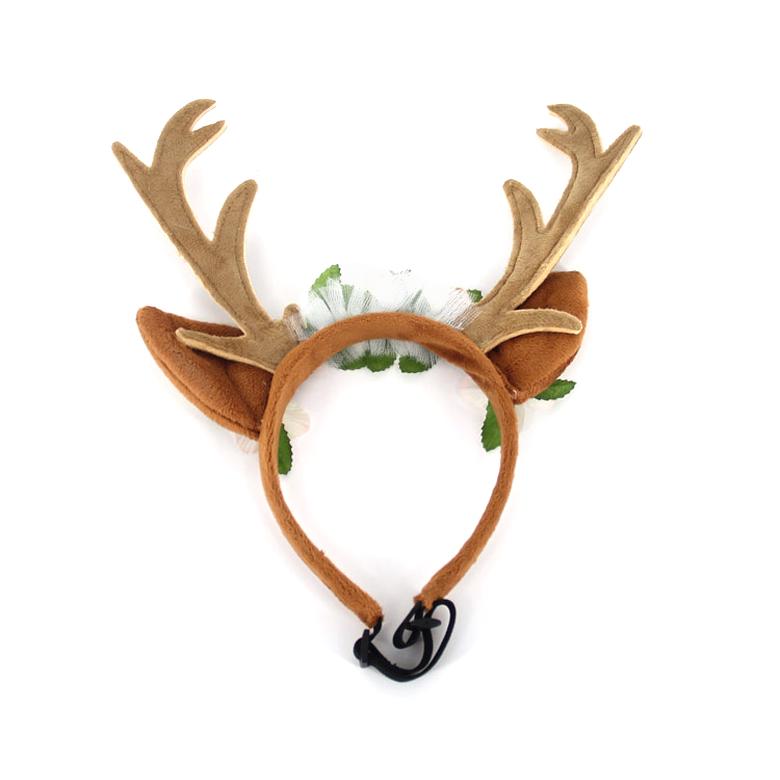 Christmas Pet Antler Headwear Dog Festival Deer Antler Headband for Cat New Design Party Decoration for Pet Dog Cosplay Costume