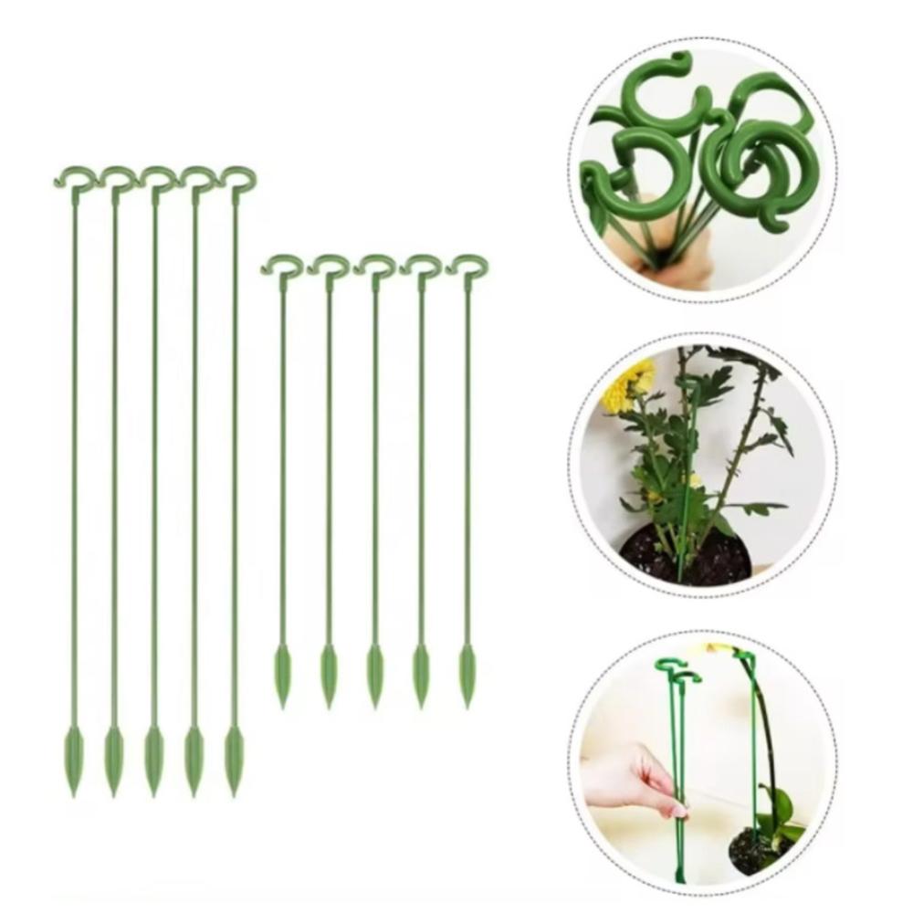 10pcs 27cm Horticultural Flower Stand Bracket, Potted Plant Flower Shape Support Rod, Fixed Anti Lodging Leaf Guard Frame