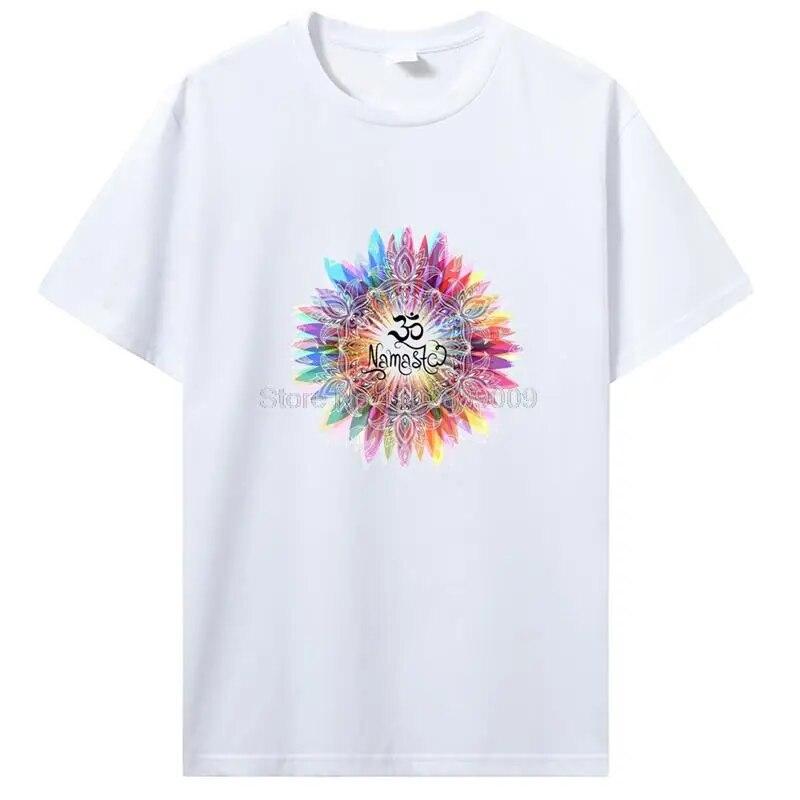 Rainbow Beautiful Mandala Tričko s grafickým potiskem Dámské Unisex Bavlněné tričko Cool Ležérní Tričko s krátkým rukávem Trička Topy Streetwear