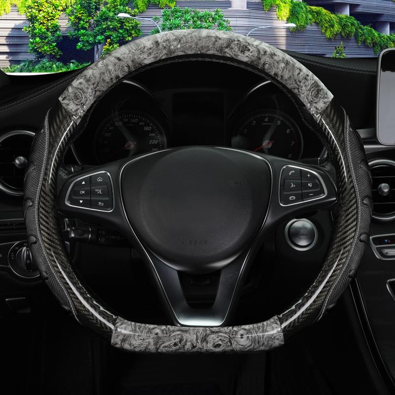 

Автомобильный чехол на руль D-образной формы из красного дерева для Golf 6 7 Polo Passat Tiguan 2016 2017 2018 для Kia Sportage Optima серый