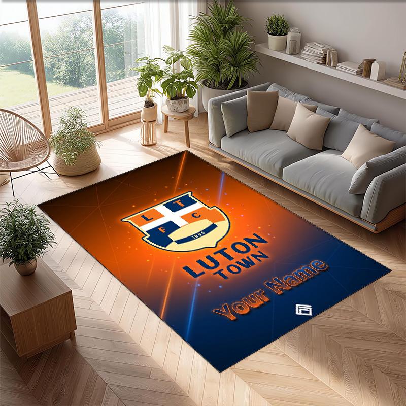Luton Town Printed Crystal Velvet Rug Non‑Slip Crystal Velvet Carpet For Sofa Bedroom Indoor Home Decoration