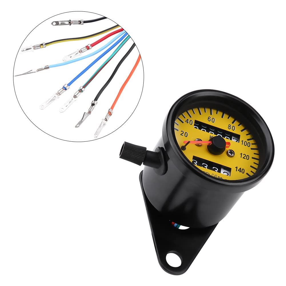 Bike Speedometer Universal - Qiilu Motorcycle Odometer Speedometer Gauge with Indicator 60mm Mini Speedometer Mechanical Bike Meter