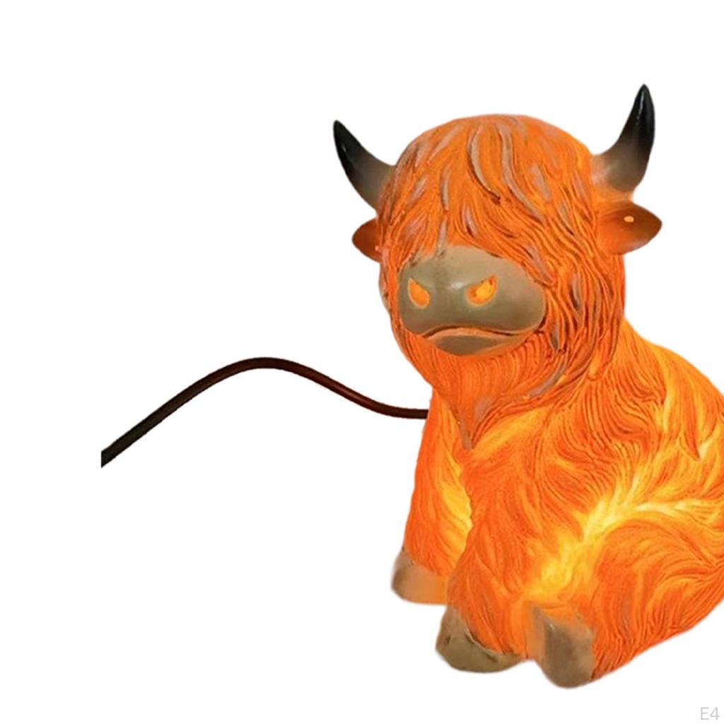 Cattle Lamp 3D Cow Night Lighting Accent Light Animal Table for NightStand Farmhouse