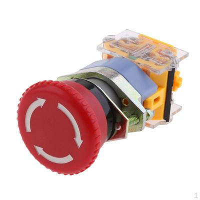 LA39-11ZS Mushroom NC/NO Emergency Stop Self Locking Push-button Switch Red for Industrial Machine
