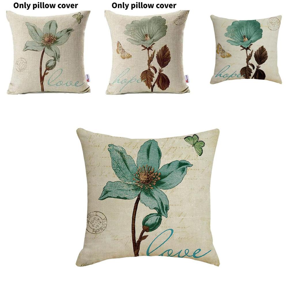 Spring Summer Floral Butterfly Pillow Cover With Polyester Fabric For Living Room And Bedroom