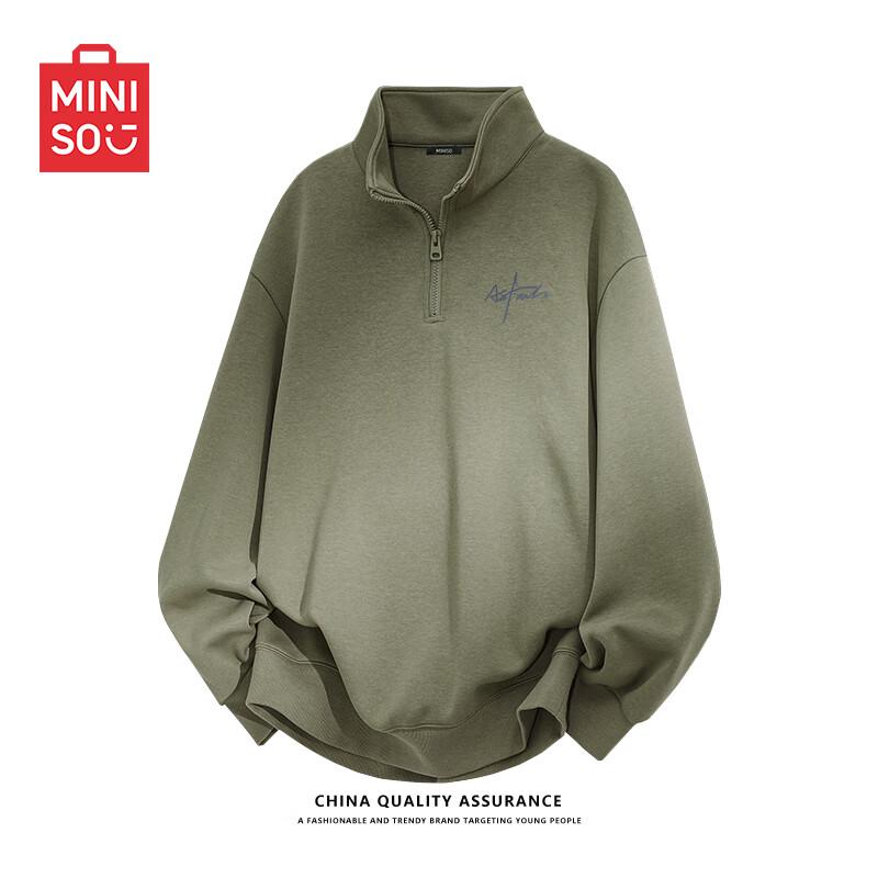 

MINISO Men s Half-Zip Stand Collar Sweatshirt XL