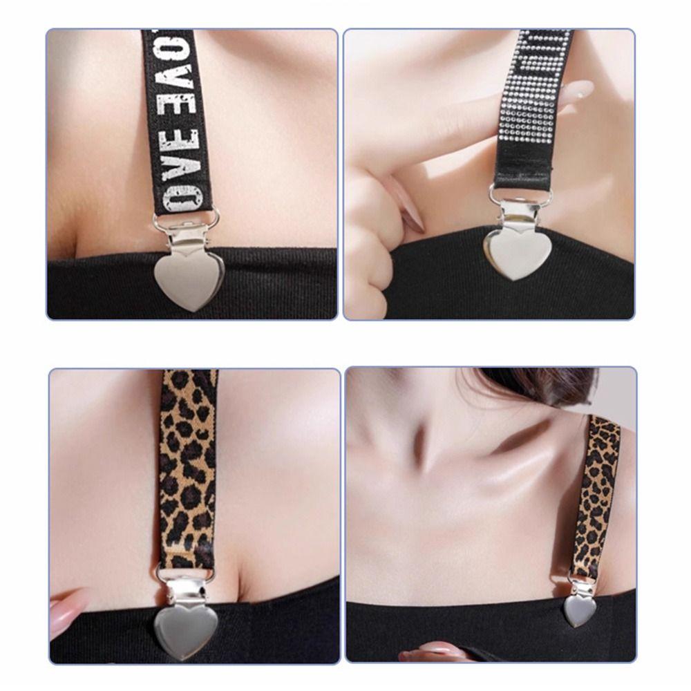 Ethnic Style Lingerie Shoulder Straps Rhinestones Elastic Bra Shoulder Strap Detachable Letters Bra Decorative Strap