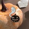 Unique Cartoon Dark Pumpkin Ghost Brooch Stylish Metal Pin For Halloween 2023 Celebration