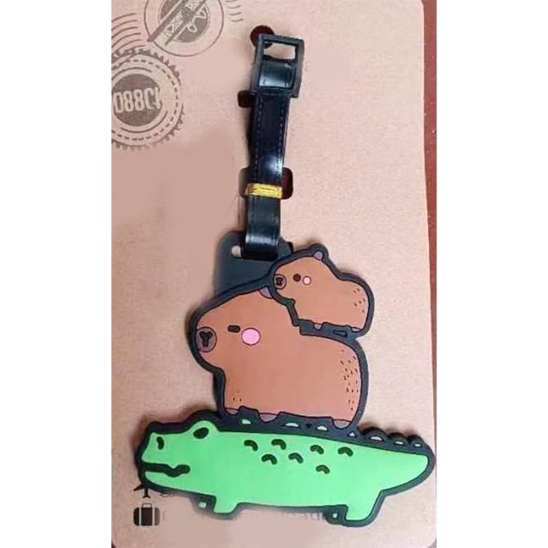 Cute Capybara Charm for Bags Soft PVC Japanese Style Animal Luggage Label Accessory Suitcase Identifier for Women Men