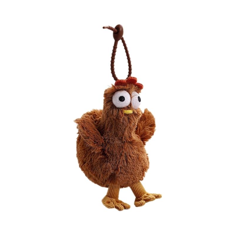 Lovely Chicken Bag Pendant Keychain Chic Keyring Cute Cartoon Keychain Stylish Keychains Accessory for Woman and Man 1 коричневый
