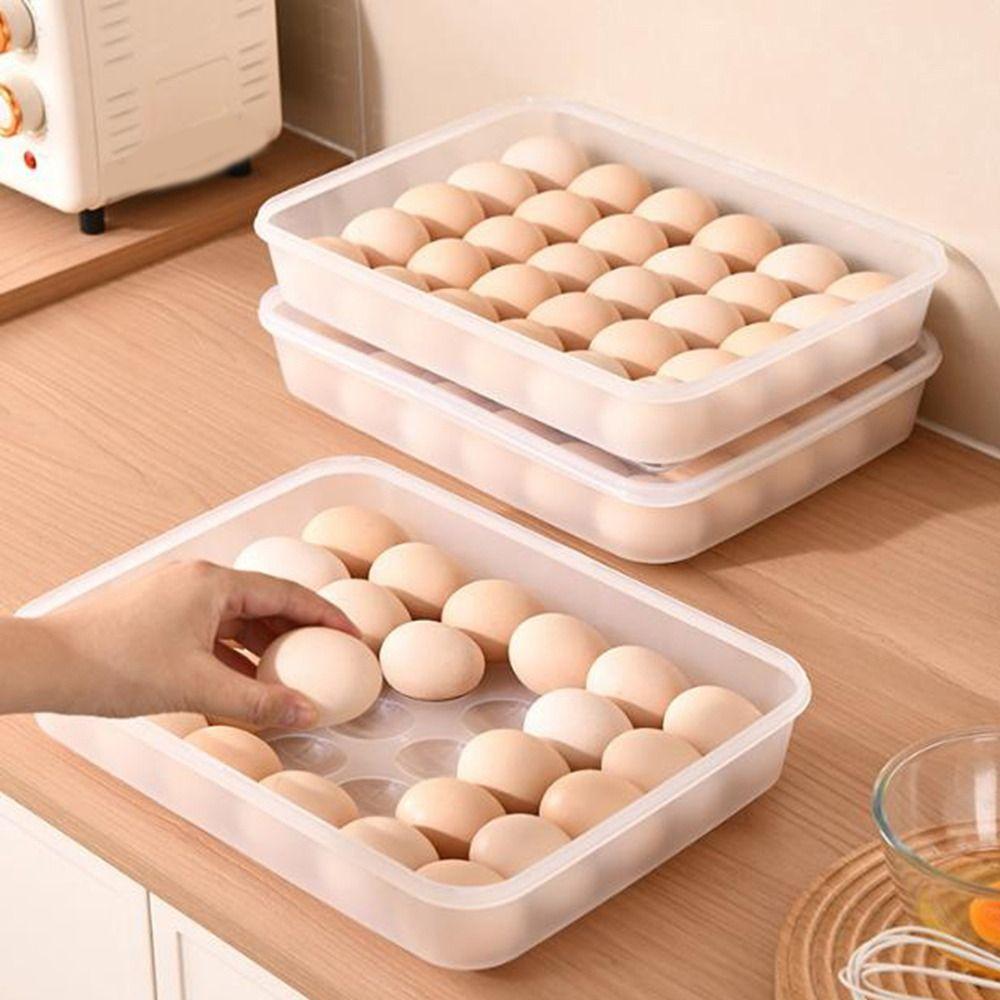 Plastic Refrigerator Egg Holder 30 Grids Egg Tray Practical Egg Storage Box Home Use