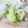 Nordic Peony Wedding Bouquet - Artificial 5-Head Peony for Home Decor