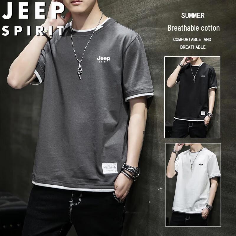 JEEP SPIRIT Men s Summer Short Sleeve Casual Wear L