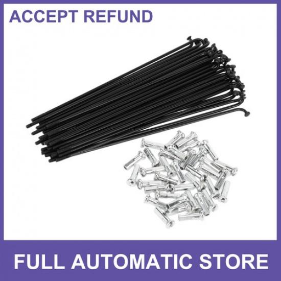 Набор из 36 штук спиц для велосипеда 14G длиной 135 мм с ниппелями, из углеродистой стали, черные, универсальные