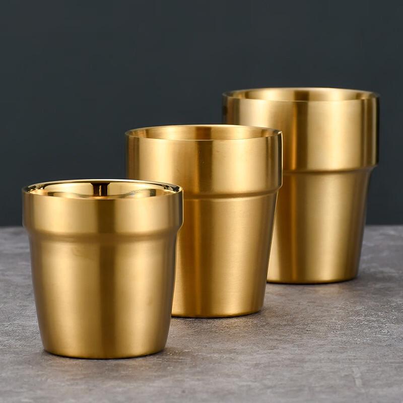 Kids Golden Stainless Steel Double-Layer Mug