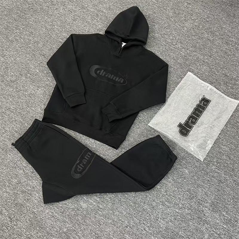 Set Felpe Uomo Donna Abbinati Tute da Jogging Felpa con Cappuccio Stampata Pantaloni