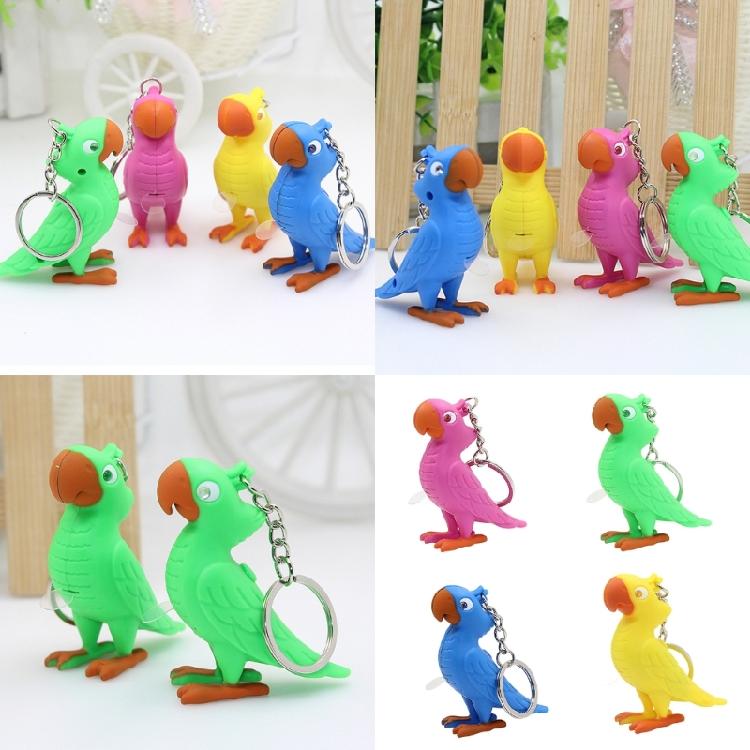 LED Illuminated Parrot Keychain With Animal Sound Effects And Compact Design Unique Key Rings Accessory
