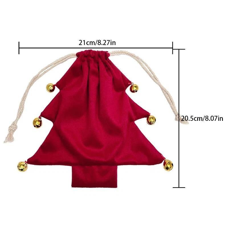 2026 New Atmosphere Christmas Tree Shaped Drawstring Gift Bags Christmas Tree Decoration Gift Bags
