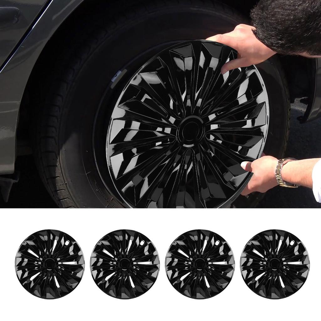 4PCS Hub Wheel Covers 14 Inch Clip On Mounting Stylish Design for R14 Car Tires