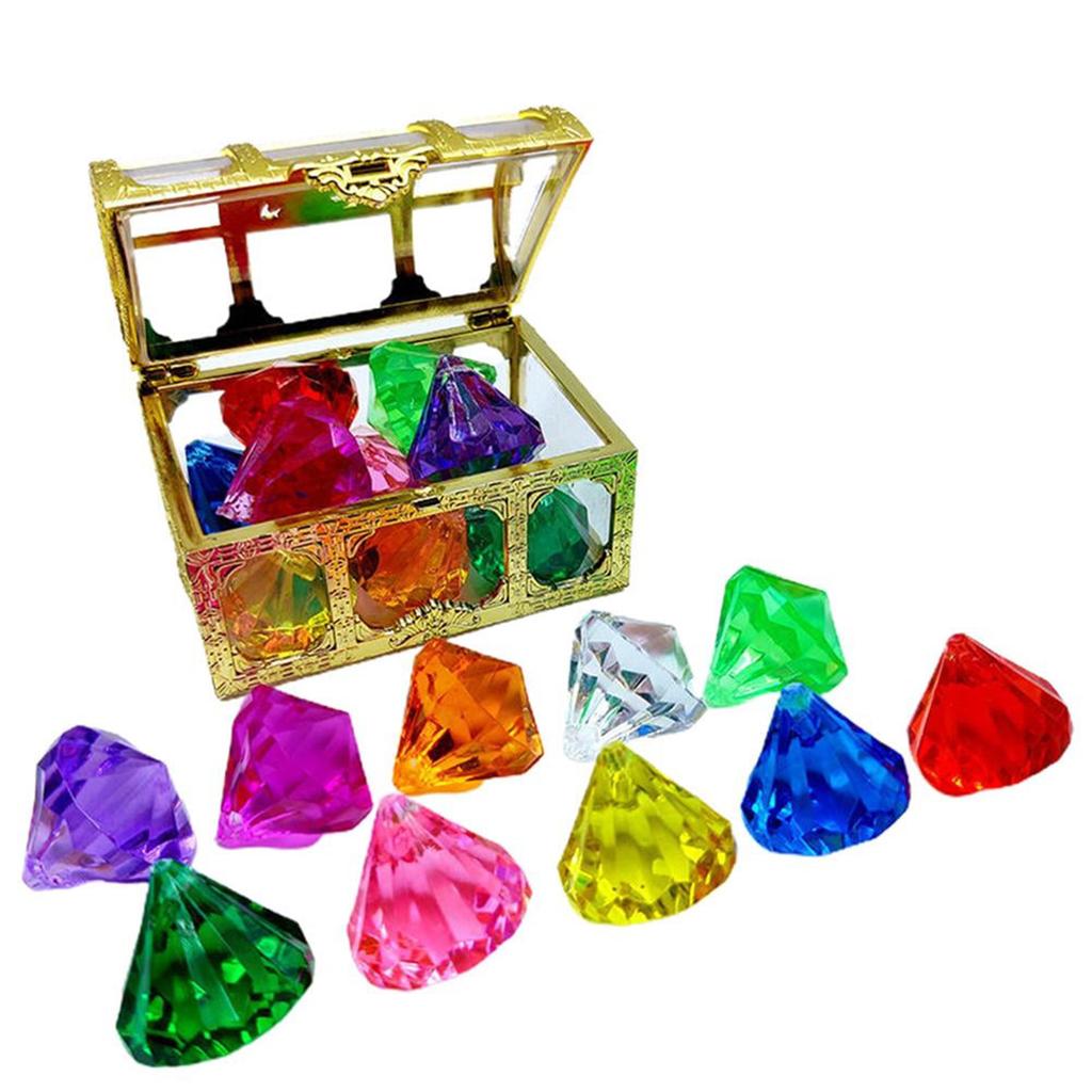 10-Piece Diamond Set with Treasure Pirate Box – Underwater Diving Pool Toy for Kids