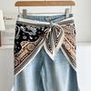 Satinseide Schal Ethnischer Stil Literarischer Stil Dreieckiger Taillenschal Gürtel Vielseitiges Accessoire Jeans Taillenaccessoire Taillenaccessoire