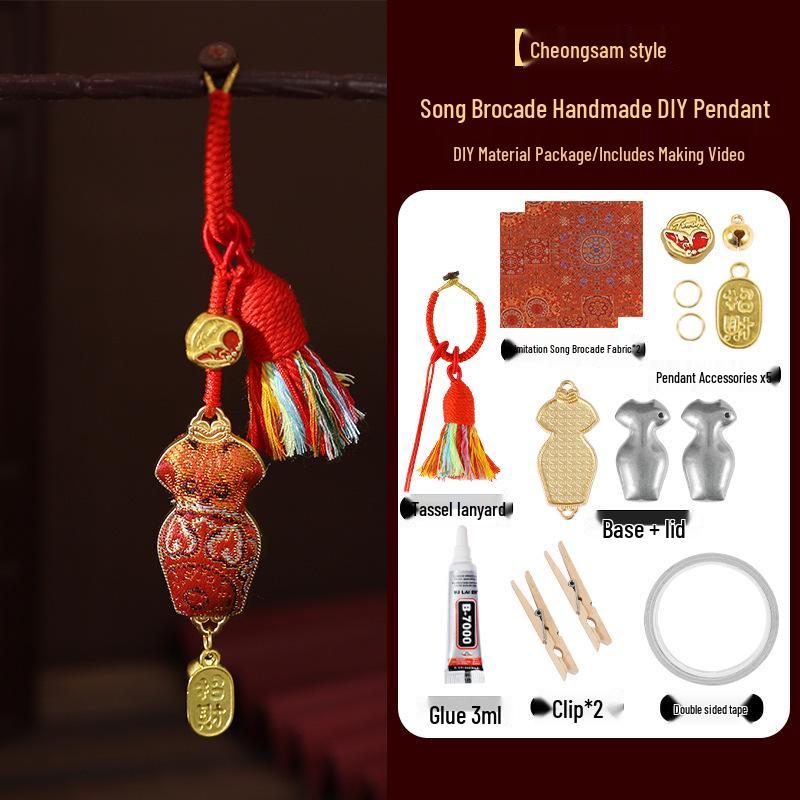 Purple Gourd Keychain: Intangible Cultural Heritage Handcrafted DIY Pendant Kit - Dragon Boat Festival Gift Box