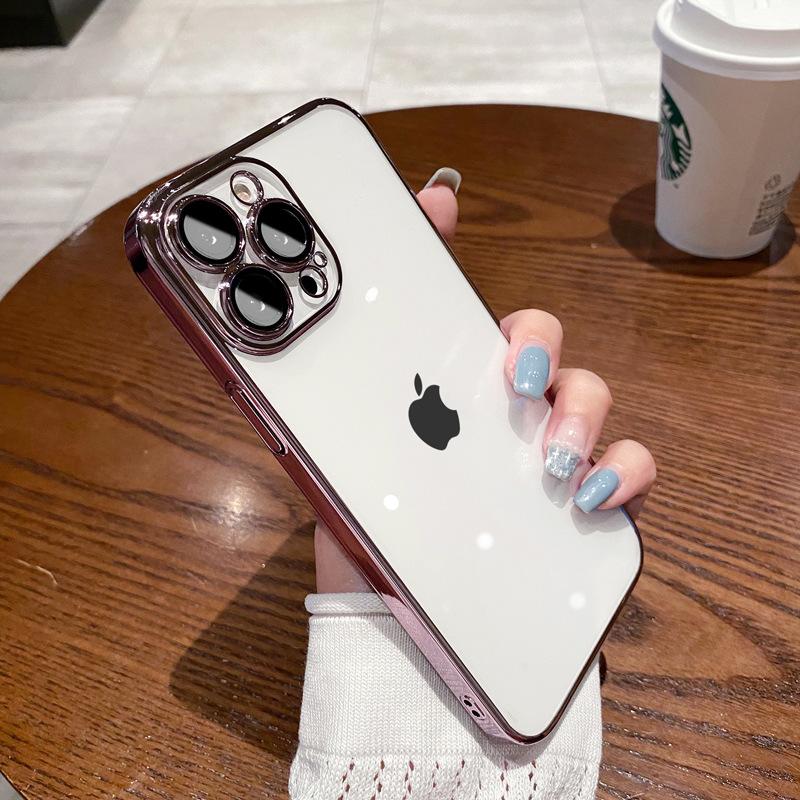 Applicable to Apple 16promax mobile phone case electroplating iPhone15 anti-drop all-inclusive 14 transparent 13 simple 12 shell